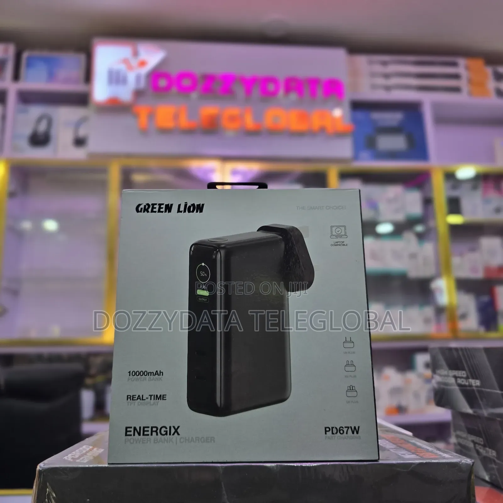 Greenlion Energix 10000mah Power Bank Charger In Black