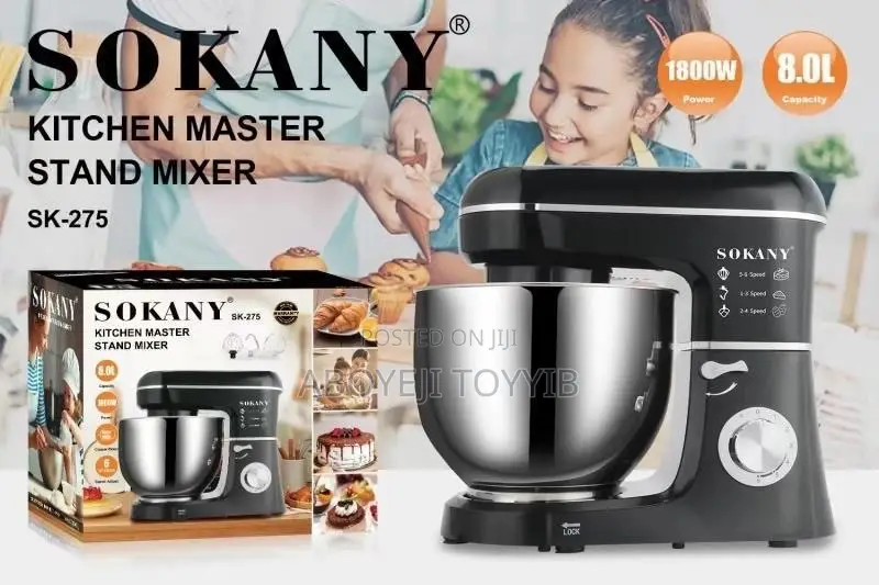 Sokany Powerful Electric 8l Multi-Purpose Commercial Flour Mixer