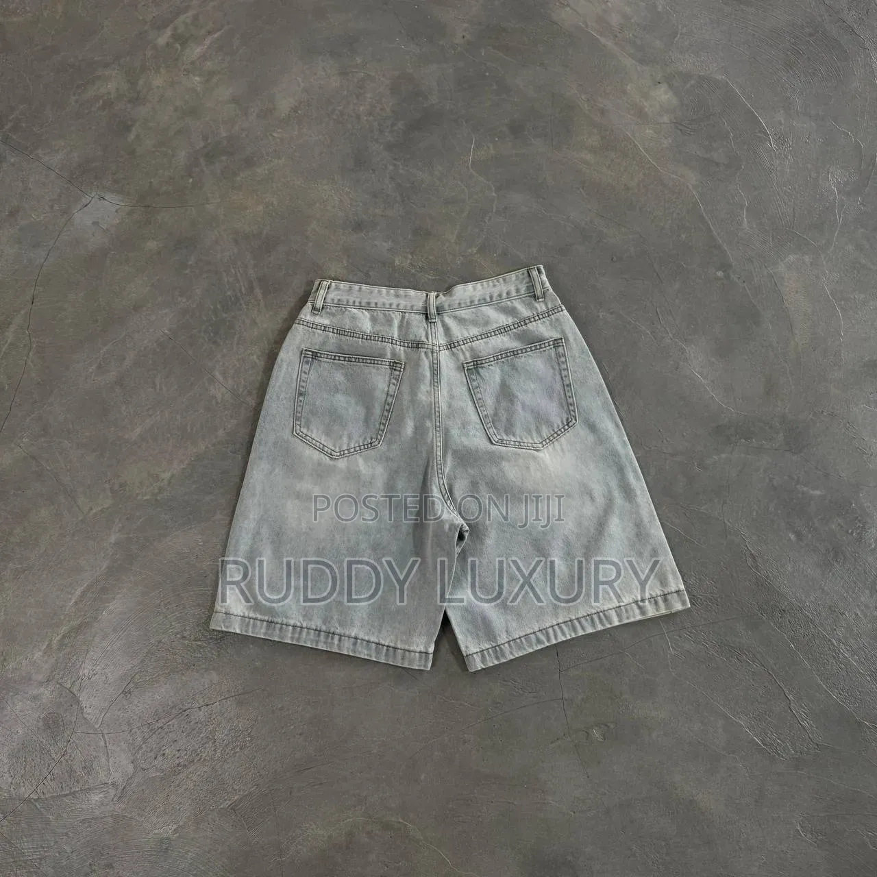 Light Wash Knee-Length Denim Shorts