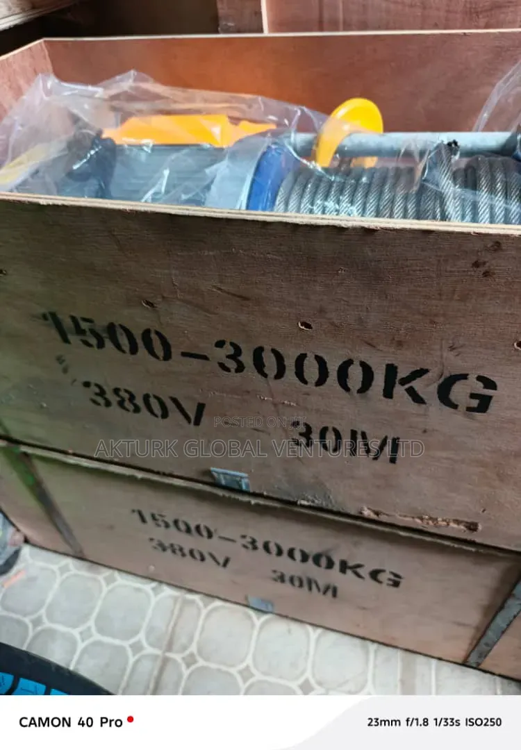 Electric Hoists 3 Ton by 30 M Wire Length