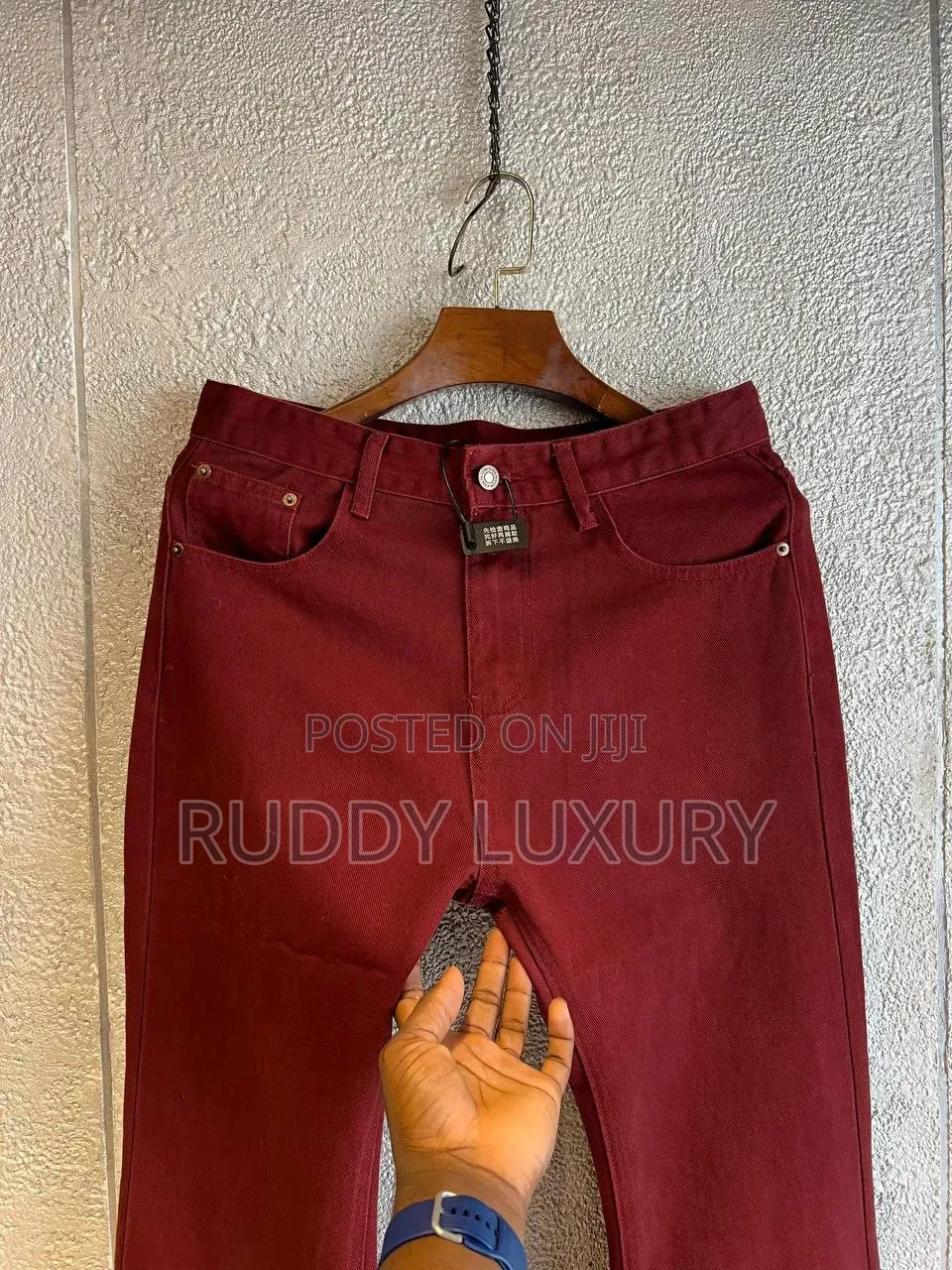 Vintage Burgundy Low-Rise Flared Jeans