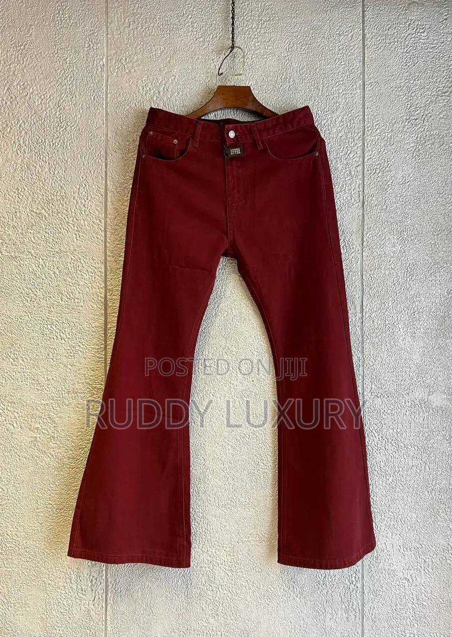 Vintage Burgundy Low-Rise Flared Jeans