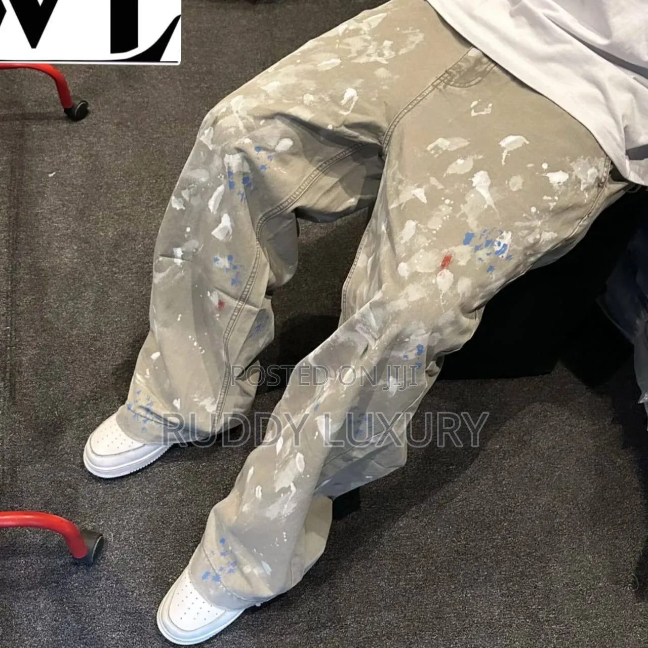 Marble Tie-Dye Flared Jeans
