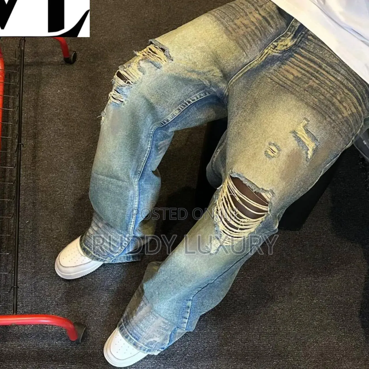 Marble Tie-Dye Flared Jeans
