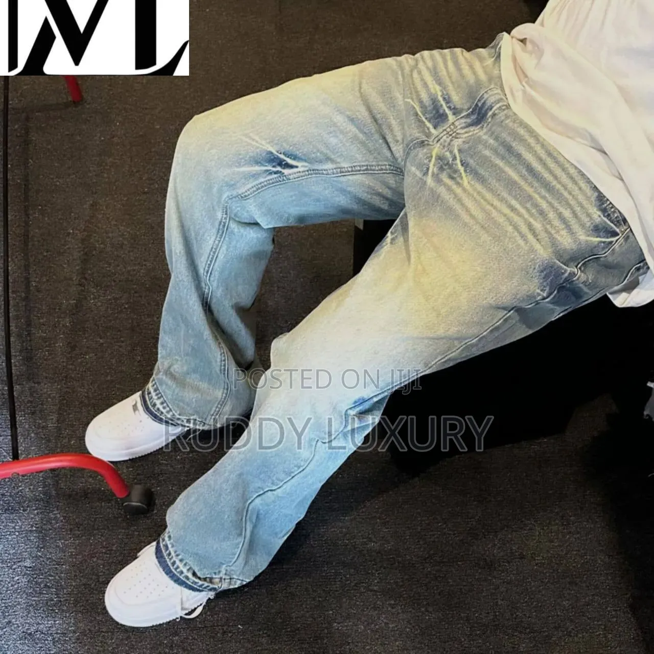 Marble Tie-Dye Flared Jeans