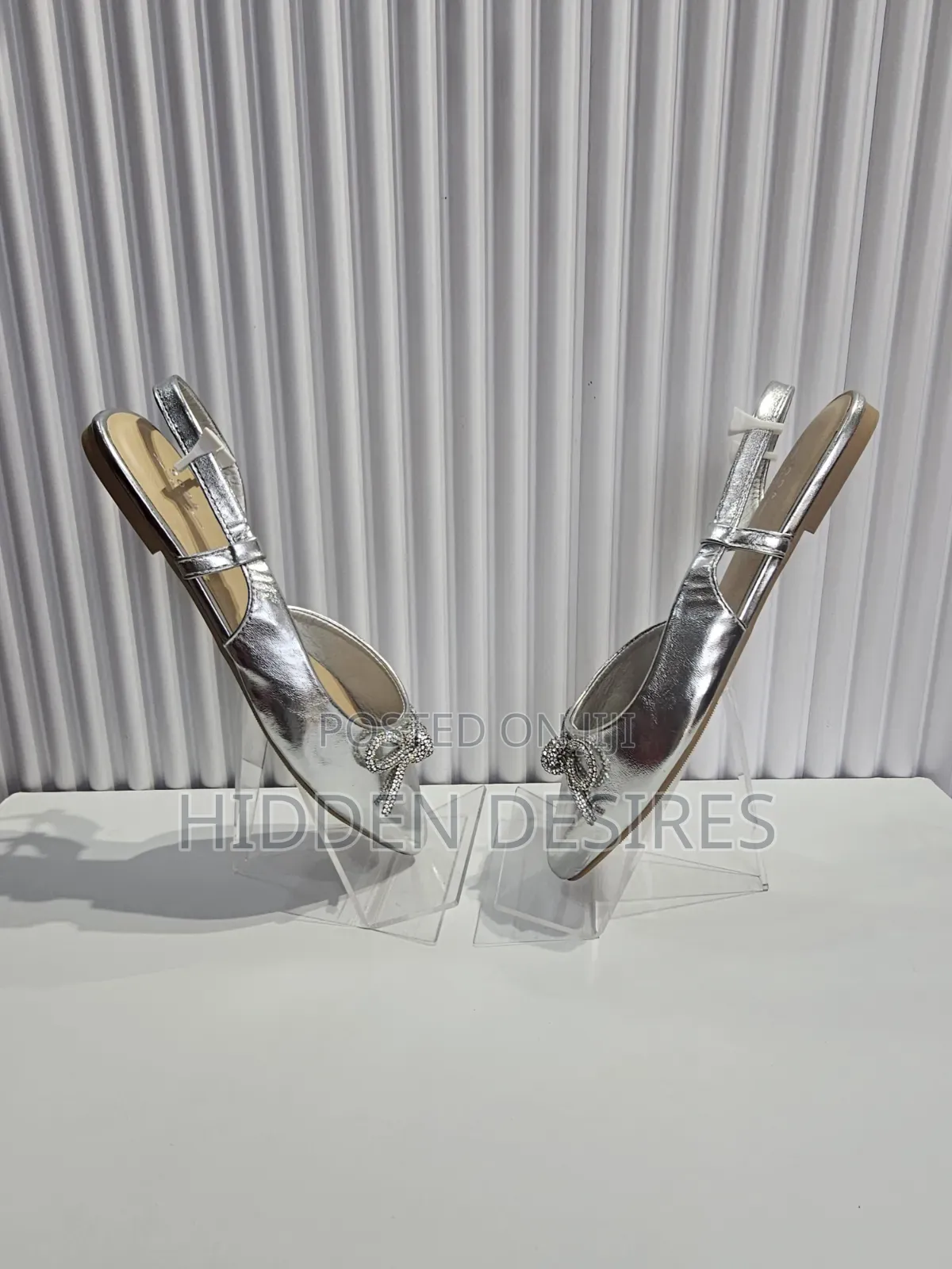 Silver Bow Slingbacks