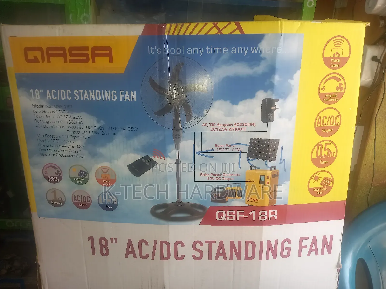 Qasa 18”Ac/Dc Standing Fan QSF-18r Dc
