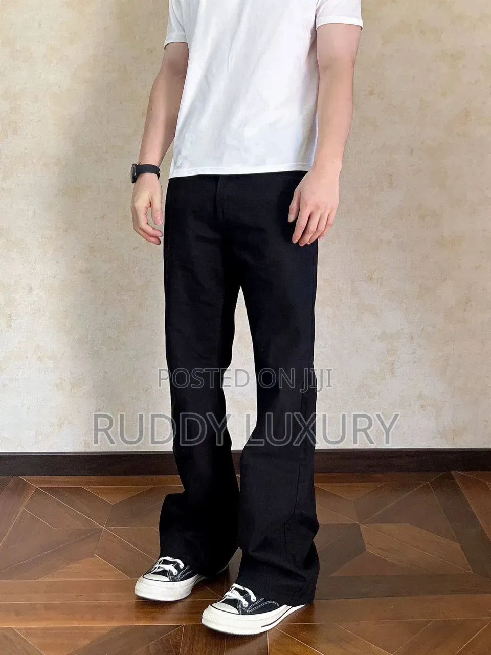 Black Velvet Flared Trousers