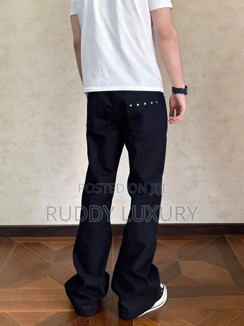 Black Velvet Flared Trousers