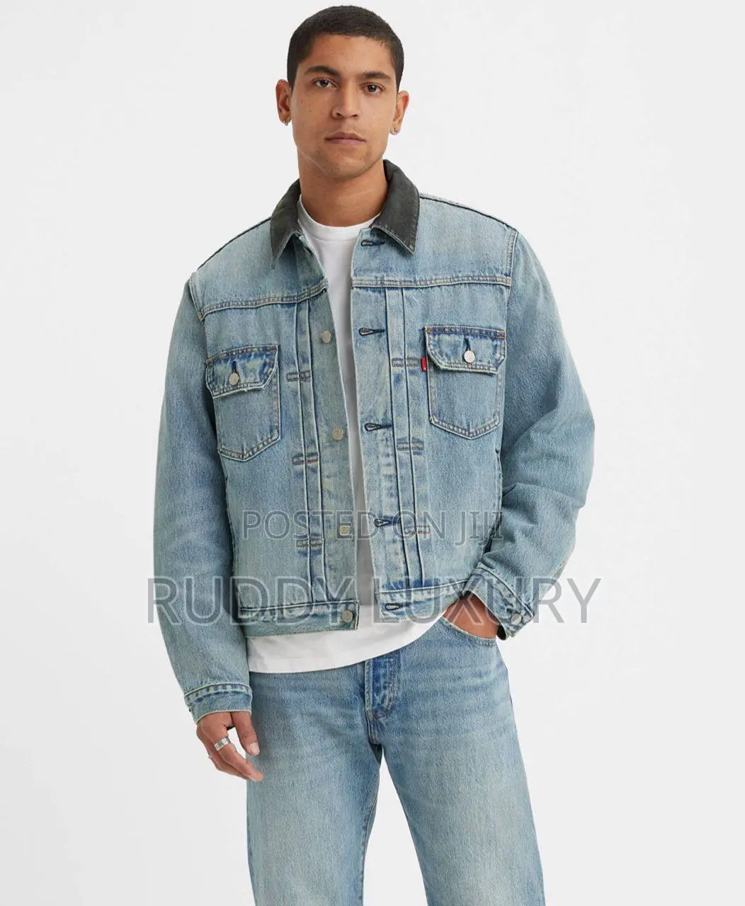 Ss25 Stüssy X Levi Strauss Co Riveted Embossed Trucker Jean Jacket