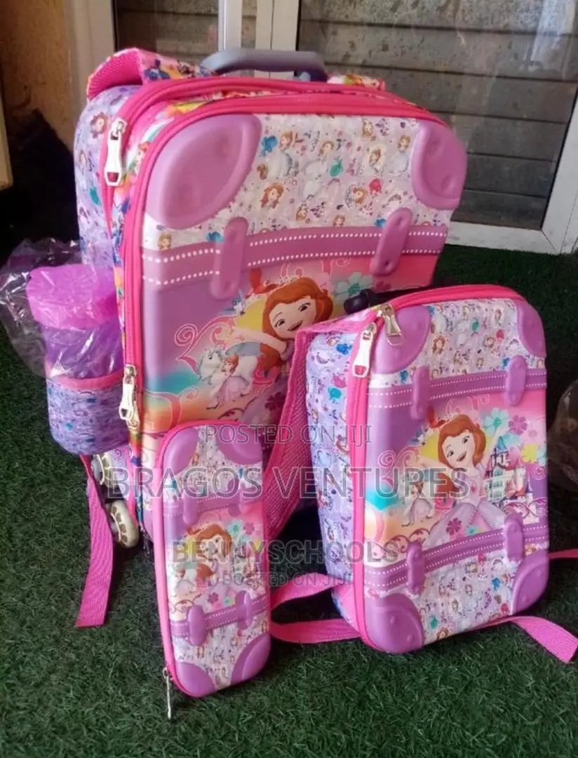 Children Trolley School Bag With Lunchbox