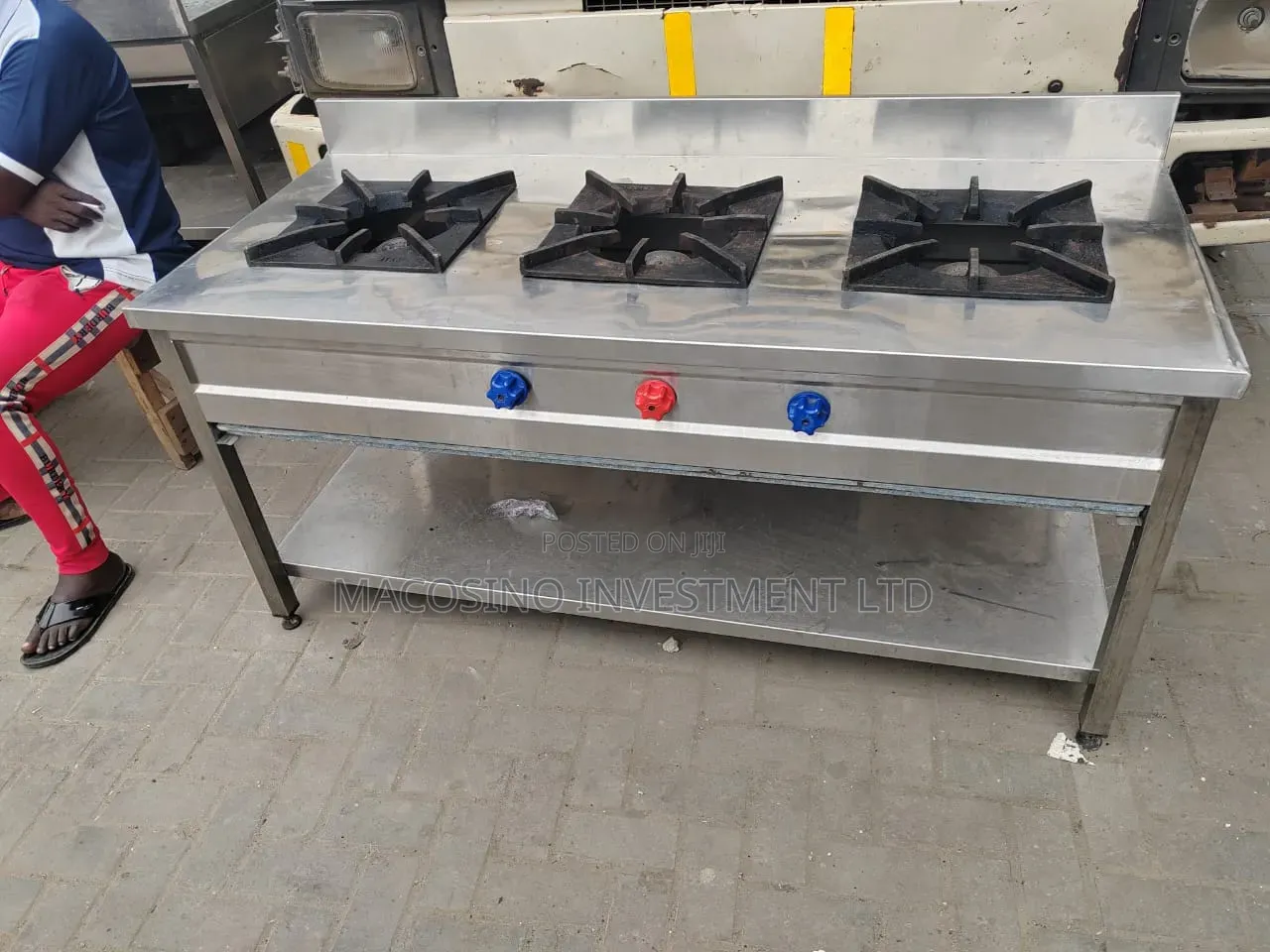 Stainless Steel Three-Burner Commercial Gas Stove