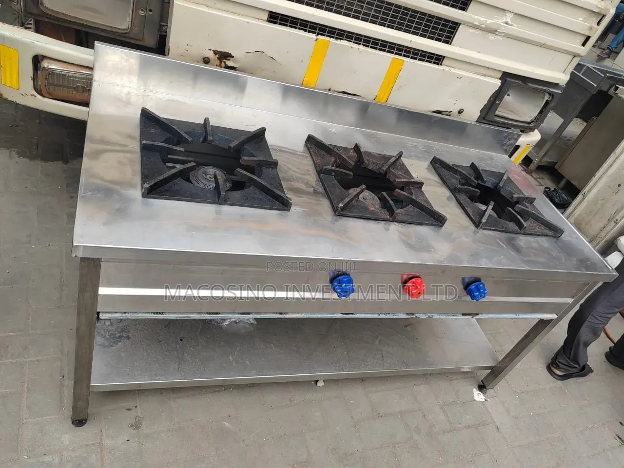 Stainless Steel Three-Burner Commercial Gas Stove