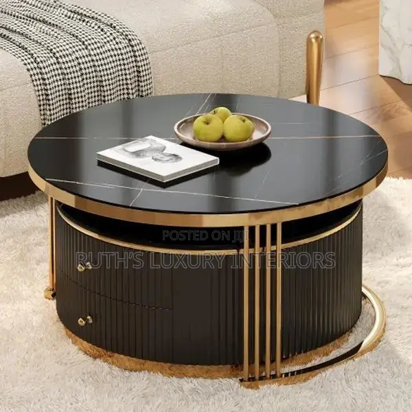 Premium Luxury Marble Top 2in1 Coffee Table