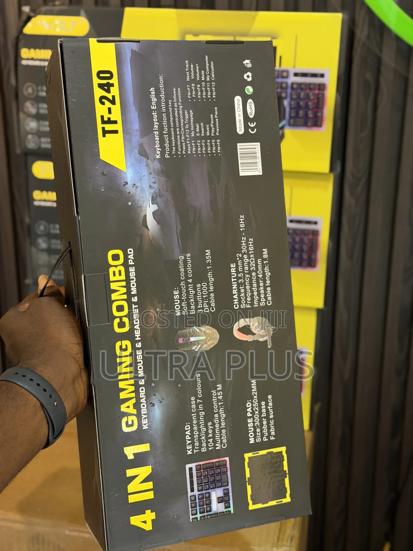 T-Wolf 4in1 RGB Ganing Combo Keyboard + Mouse + Headset + Mouse Pad