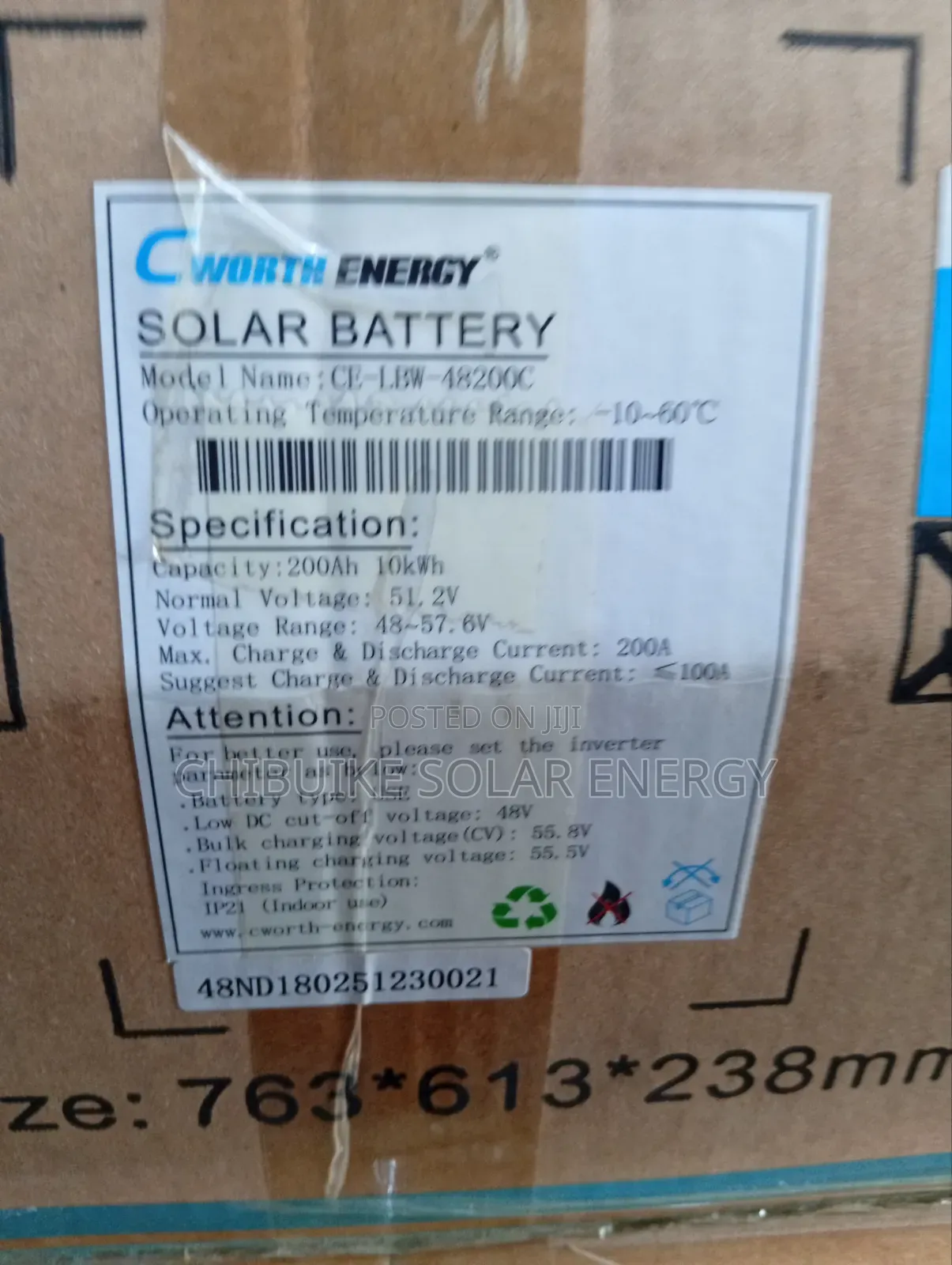 C Worth Energy 10kva/48v Solar Lithium Ion Batteries