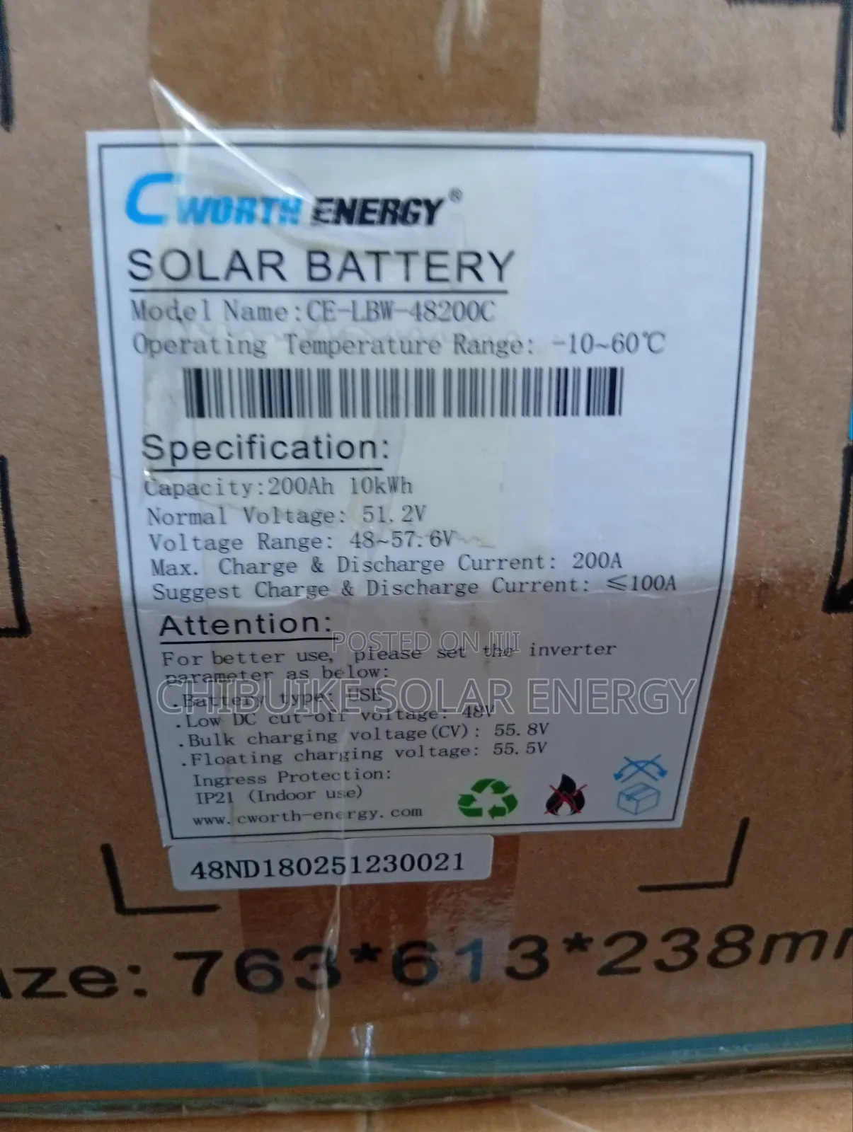 C Worth Energy 10kva/48v Solar Lithium Ion Batteries