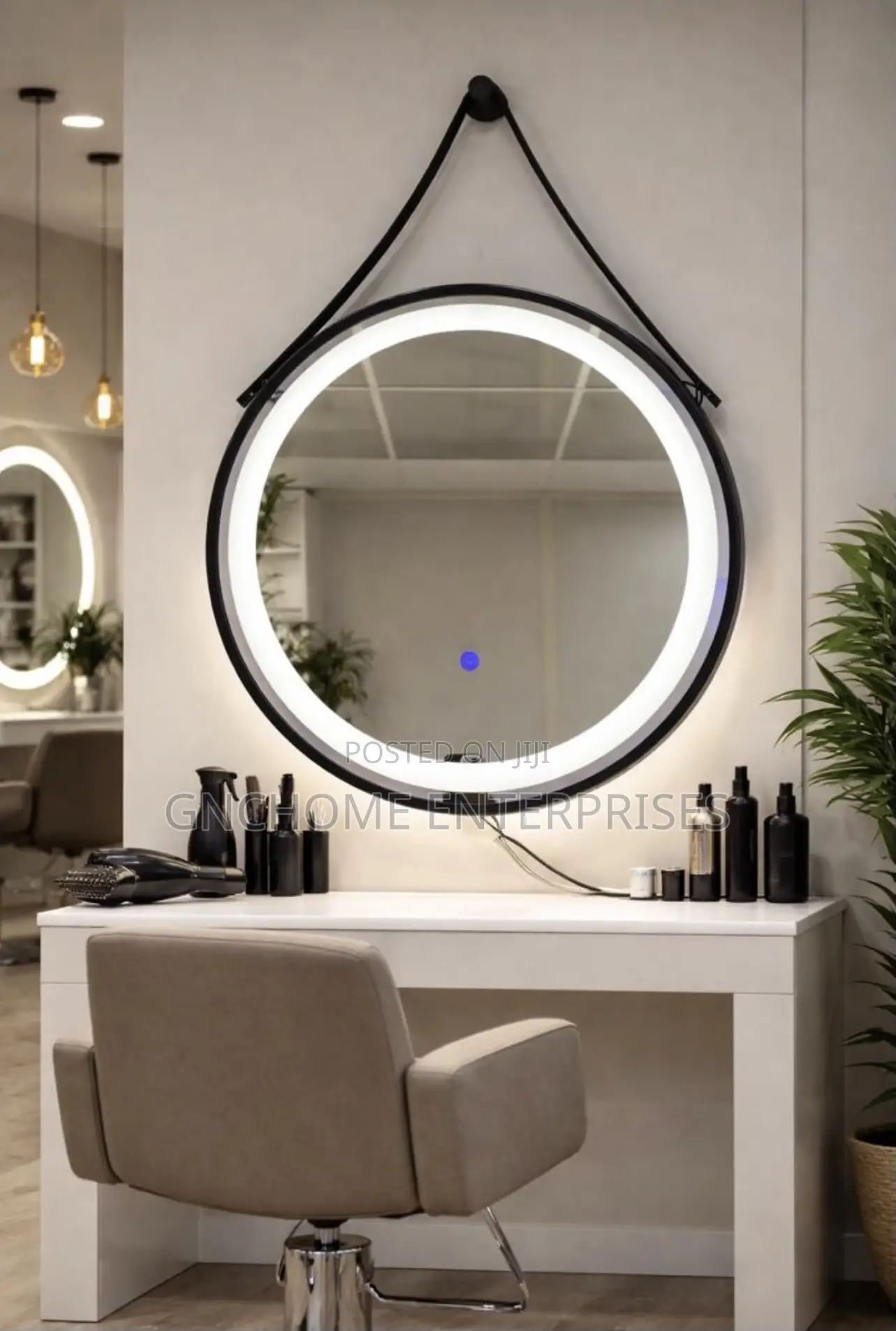 Led Mirror With Belt Black Frame