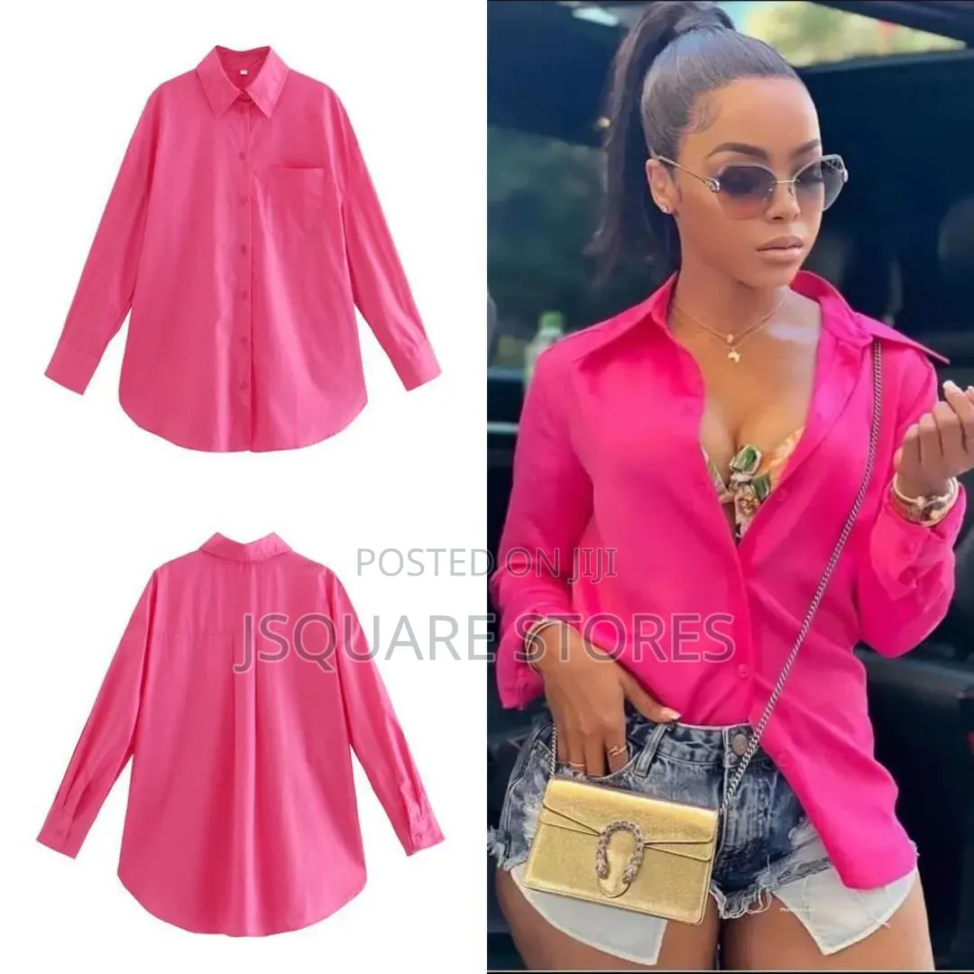Ladies Plain Shirts Available in Pink and Black Colour Only