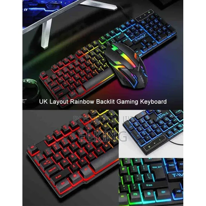 T-Wolf Tf800 Four-Piece Gaming Combo 104 Keys Keyboard 4-Color
