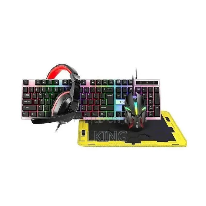 T-Wolf 4in1 RGB Ganing Combo Keyboard + Mouse + Headset + Mouse Pad