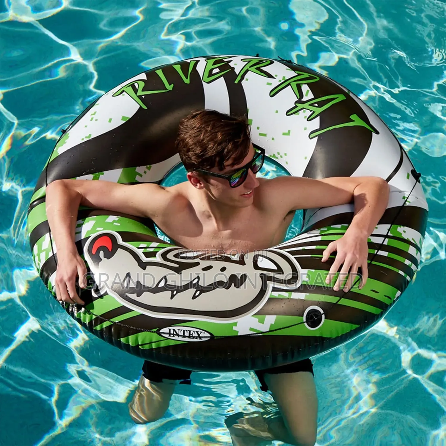 Intex River Rat 48 Inch Inflatable Vinyl Towable Boat Floating Tube