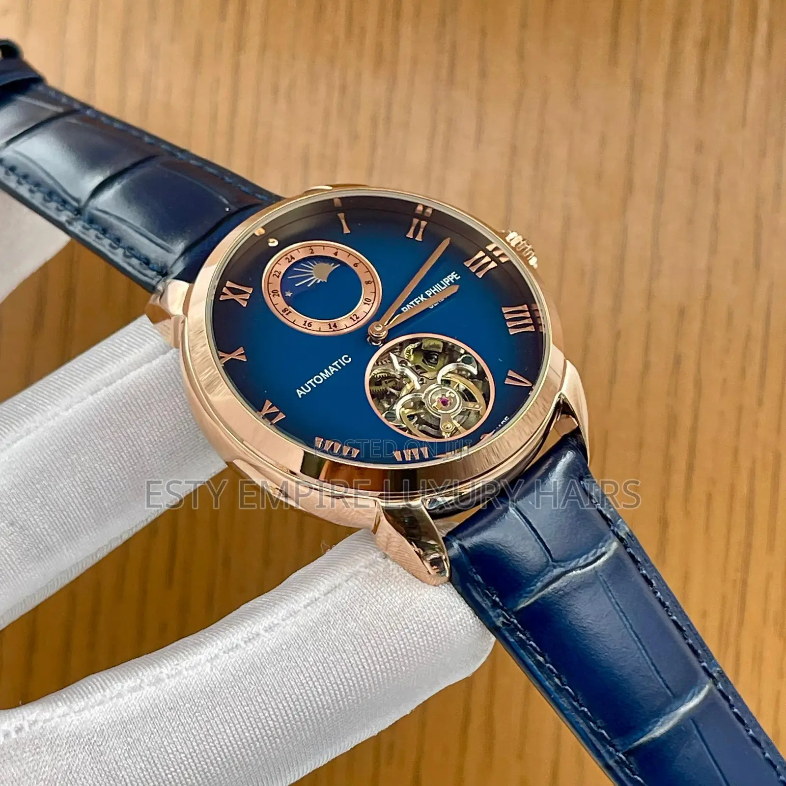 High Quality Luxury Automatic Patek Philippe Leather Wristwatch