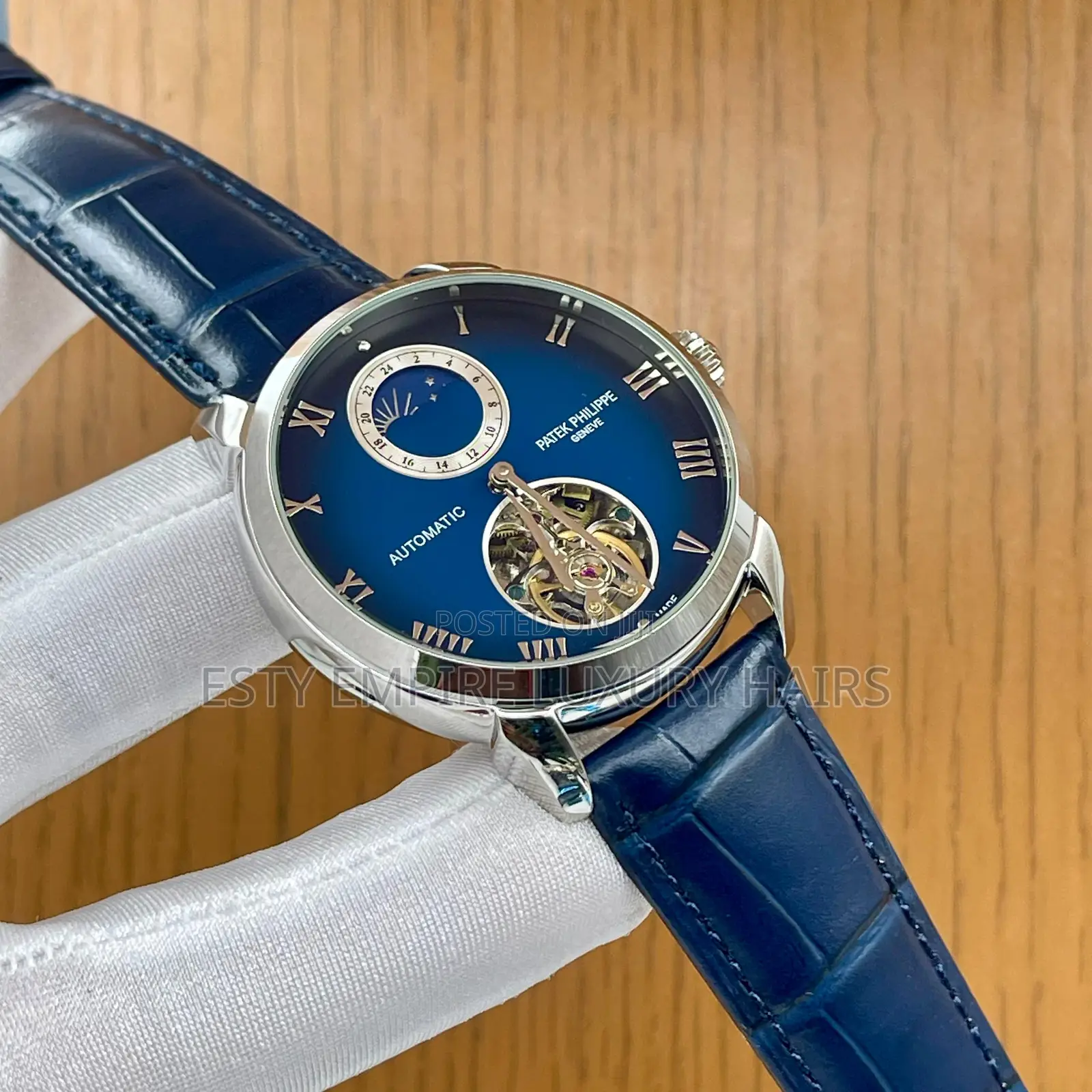 High Quality Luxury Automatic Patek Philippe Leather Wristwatch