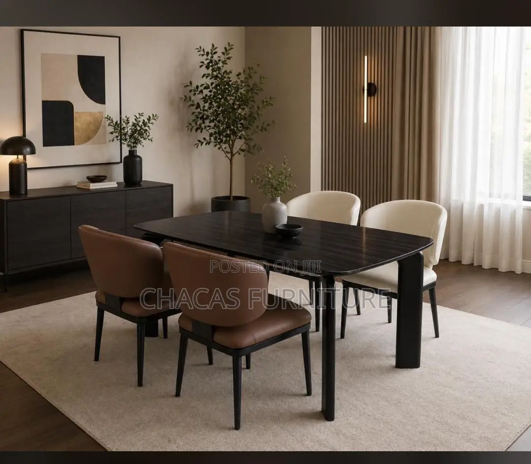Modern Duo-Tone Dining Chair - Nordic Leatherette Designer Seat
