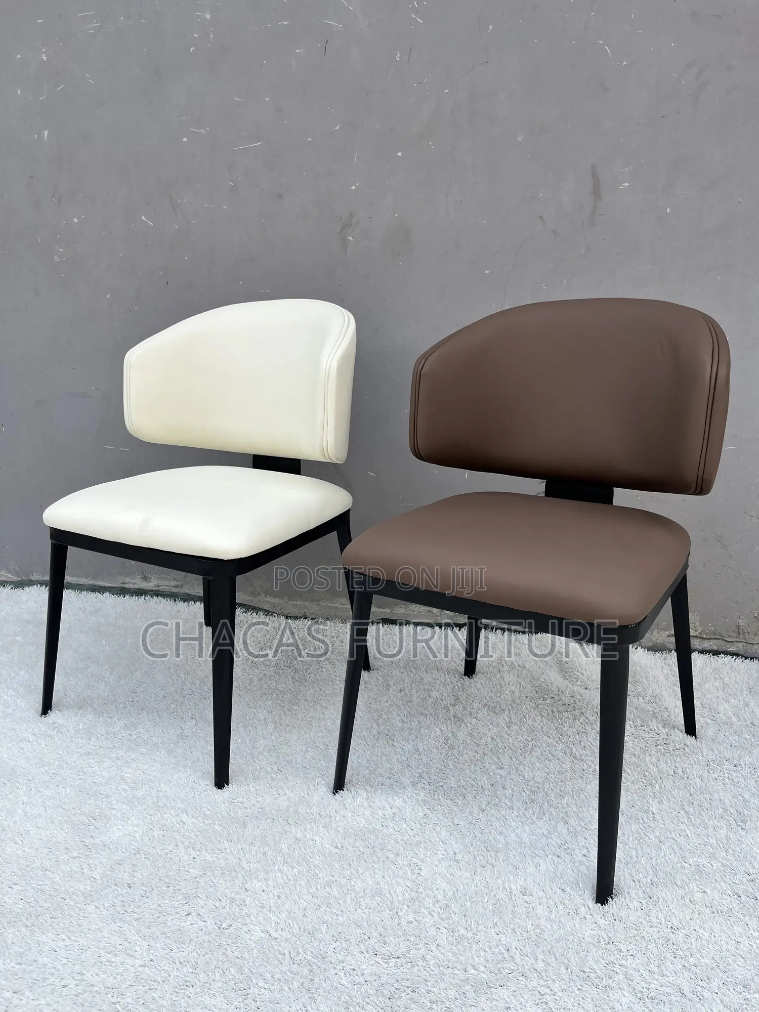 Modern Duo-Tone Dining Chair - Nordic Leatherette Designer Seat