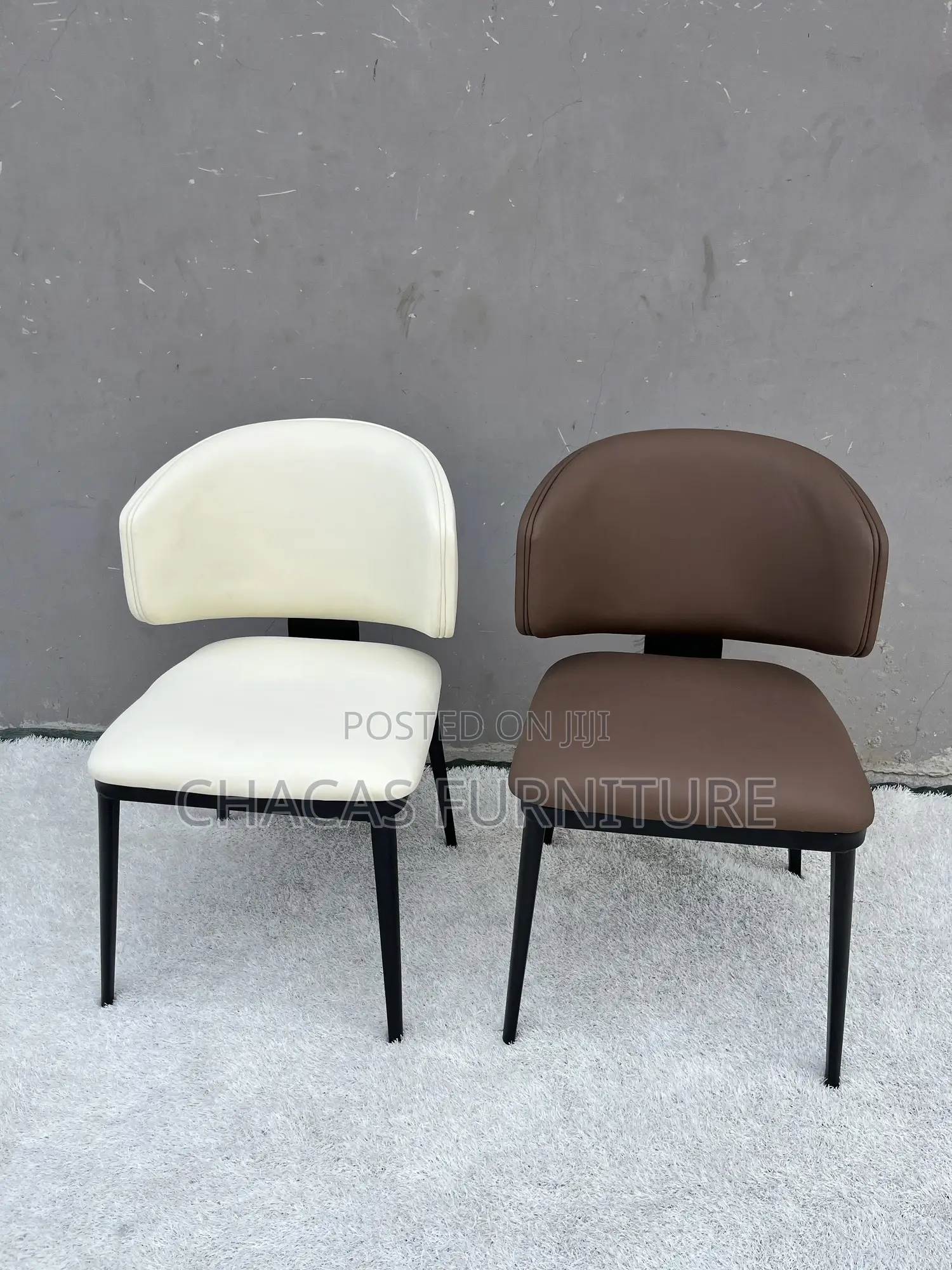 Modern Duo-Tone Dining Chair - Nordic Leatherette Designer Seat