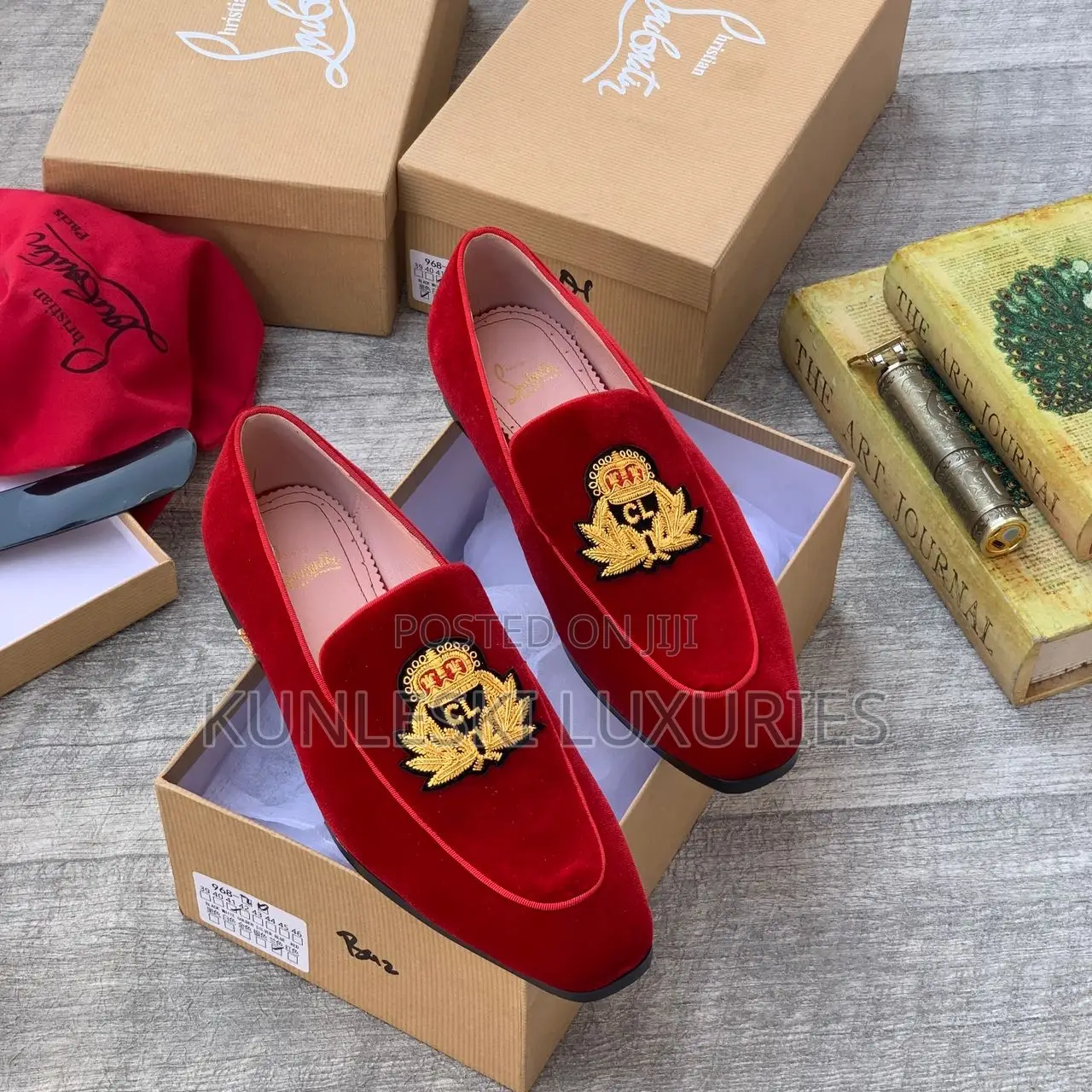 Original Christian Louboutin Suede Loafers Shoes