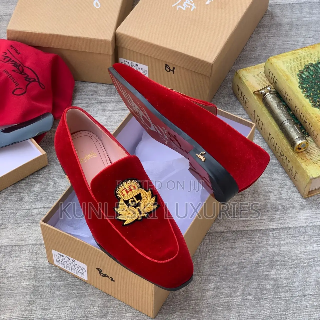 Original Christian Louboutin Suede Loafers Shoes
