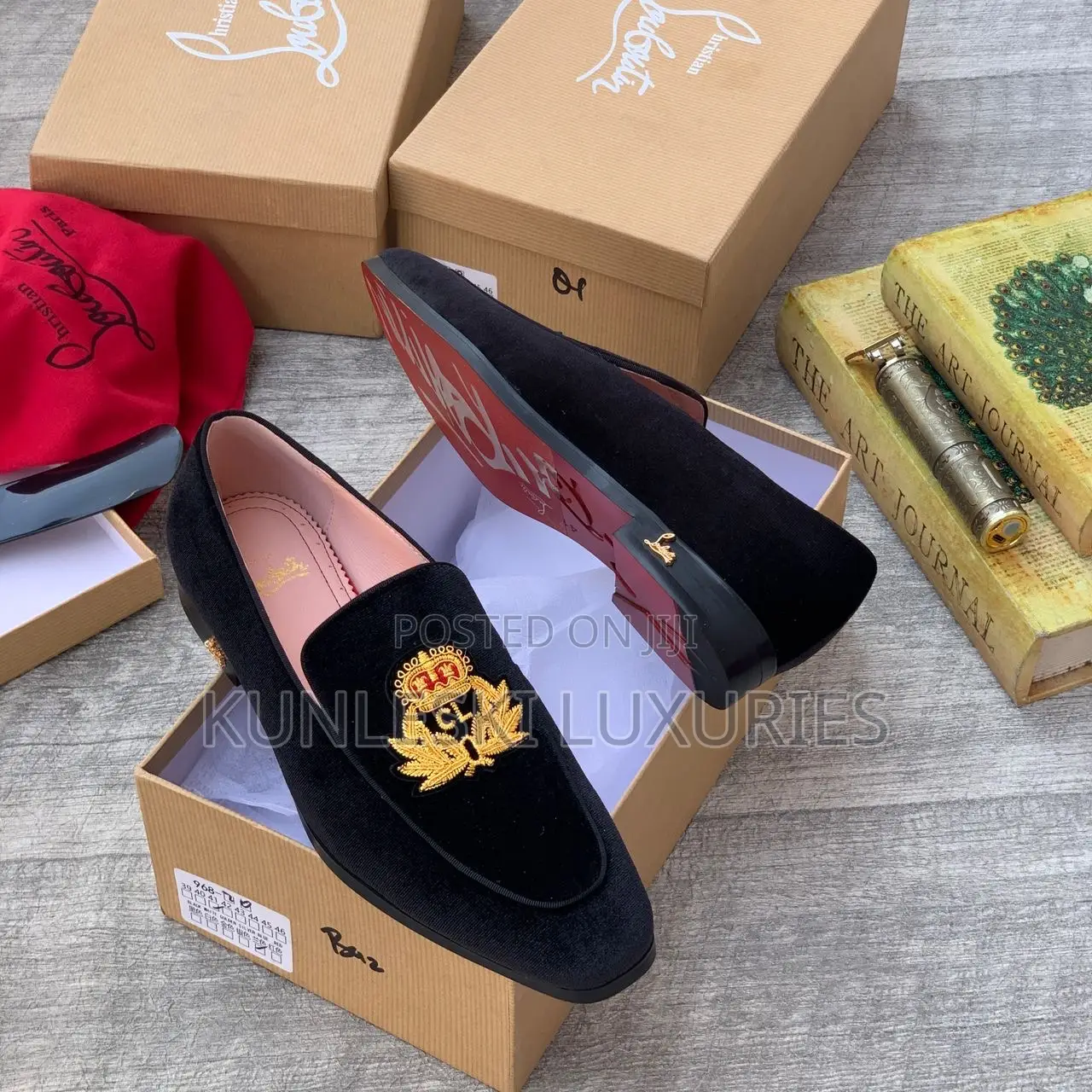 Original Christian Louboutin Suede Loafers Shoes