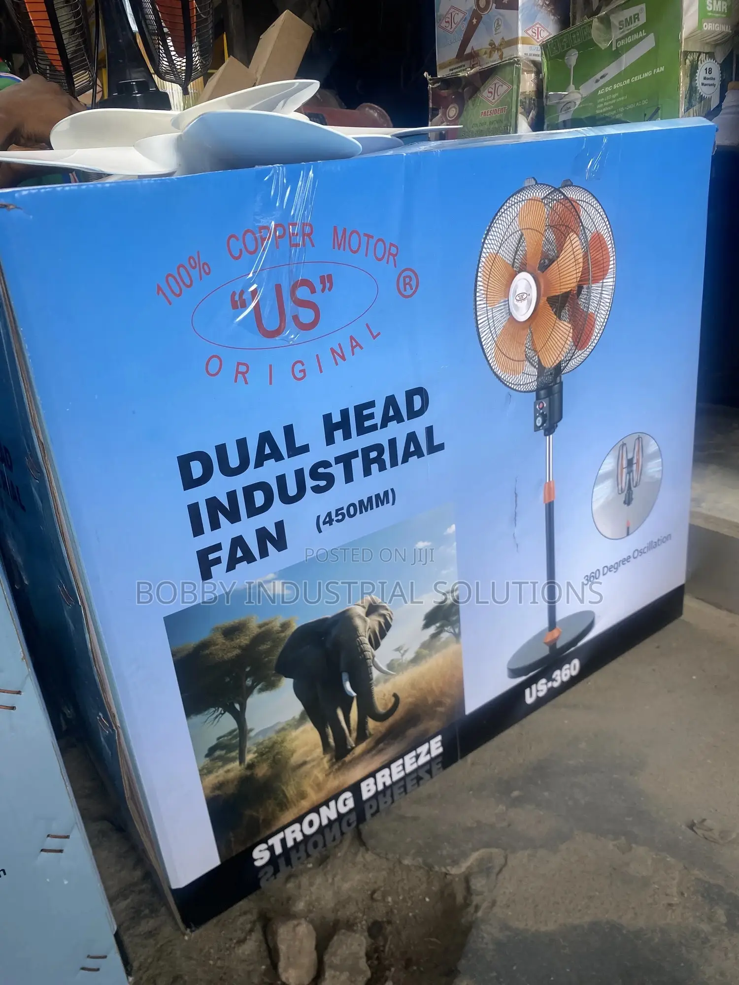 Dual Head Industrial Fan (450mm) Fan With 2 Face