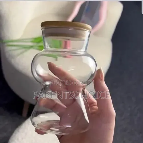Borosilicate Glass Drinking Glass With Lid and Straw