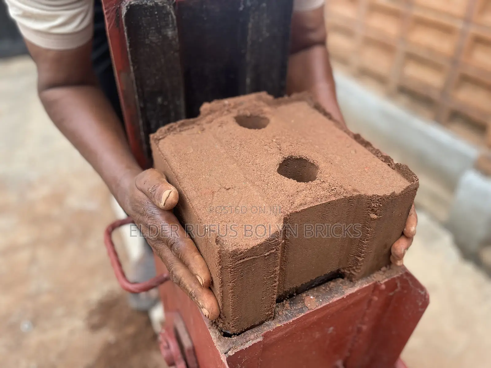 Hydraform 9” Interlocking Manual Brick Press With Holes