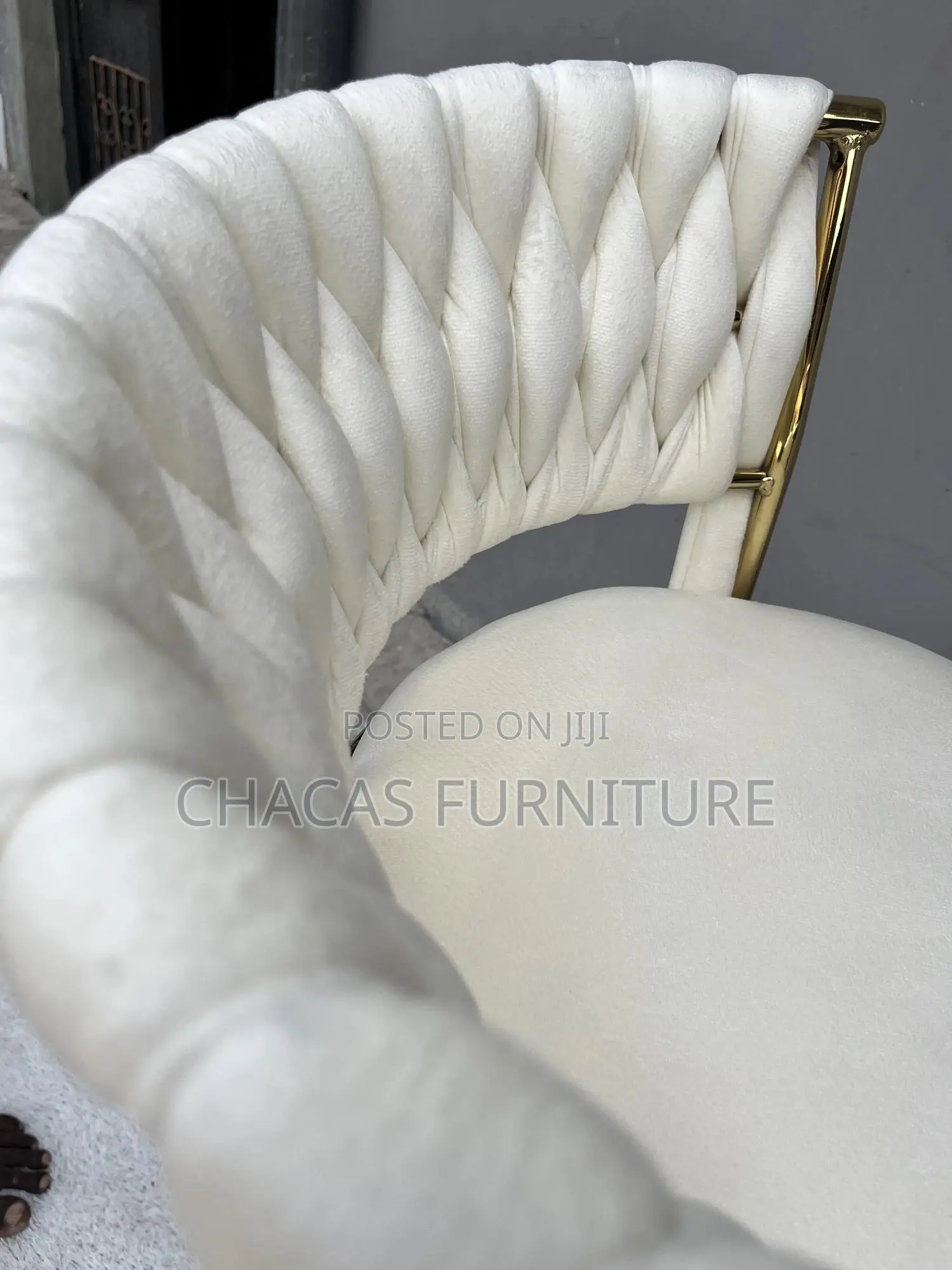 Luxury Velvet Bar Stool - Gold Swivel Counter Chair With Braided Back