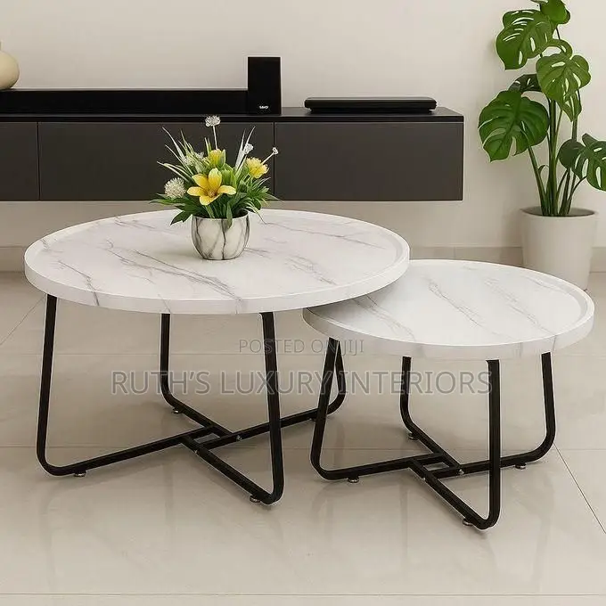 Luxury 2in1 Exotic Faux Marble Center Table