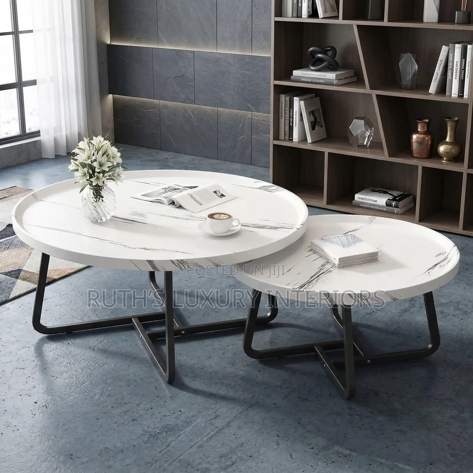 Luxury 2in1 Exotic Faux Marble Center Table
