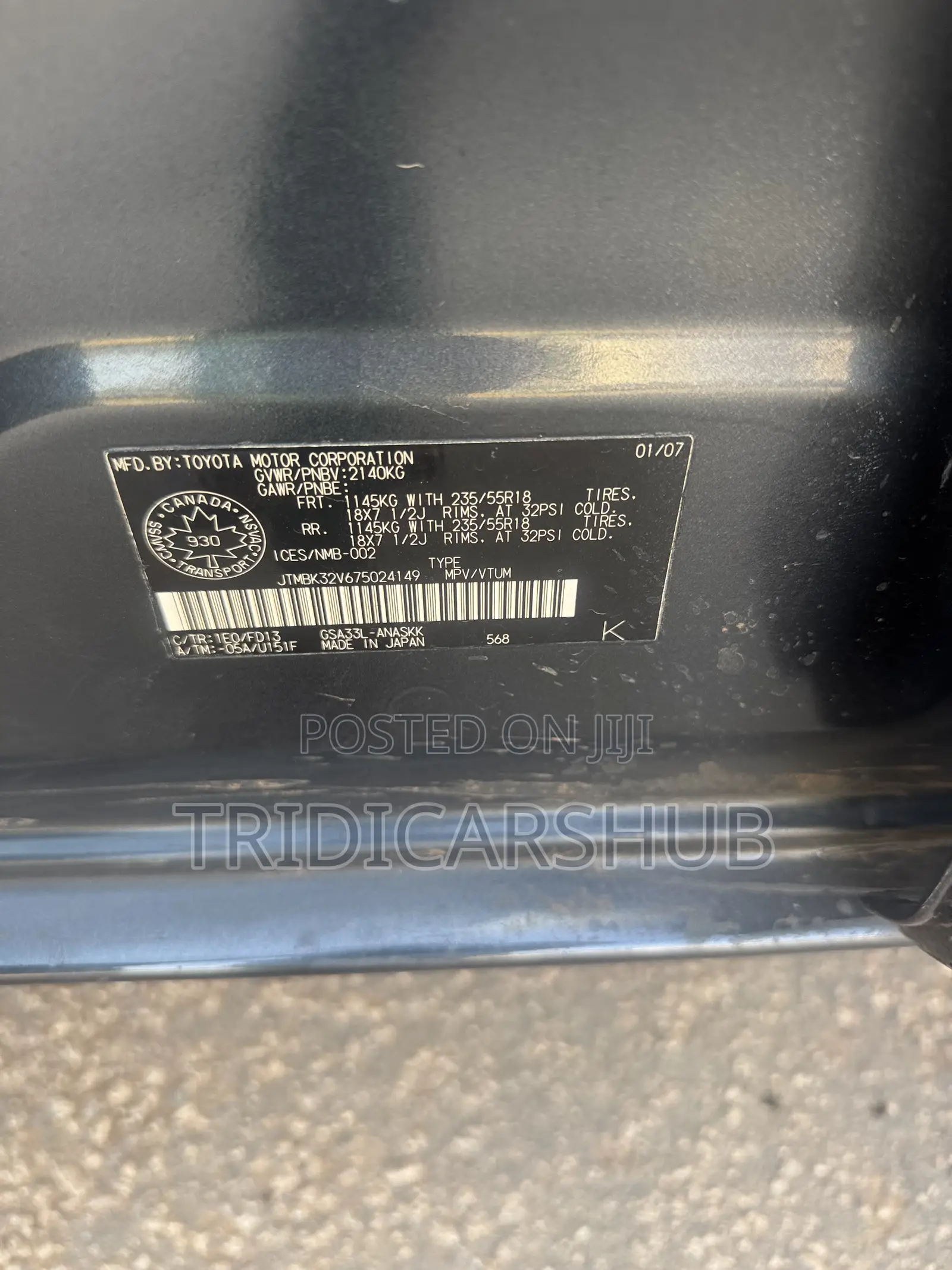 Toyota RAV4 Sport 4x4 2007 Gray