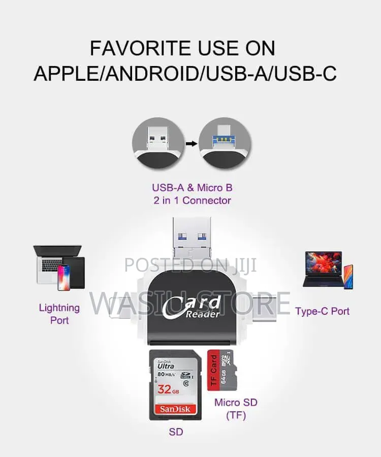 4in1 Card Reader Micro Sd Memory Card Adpater