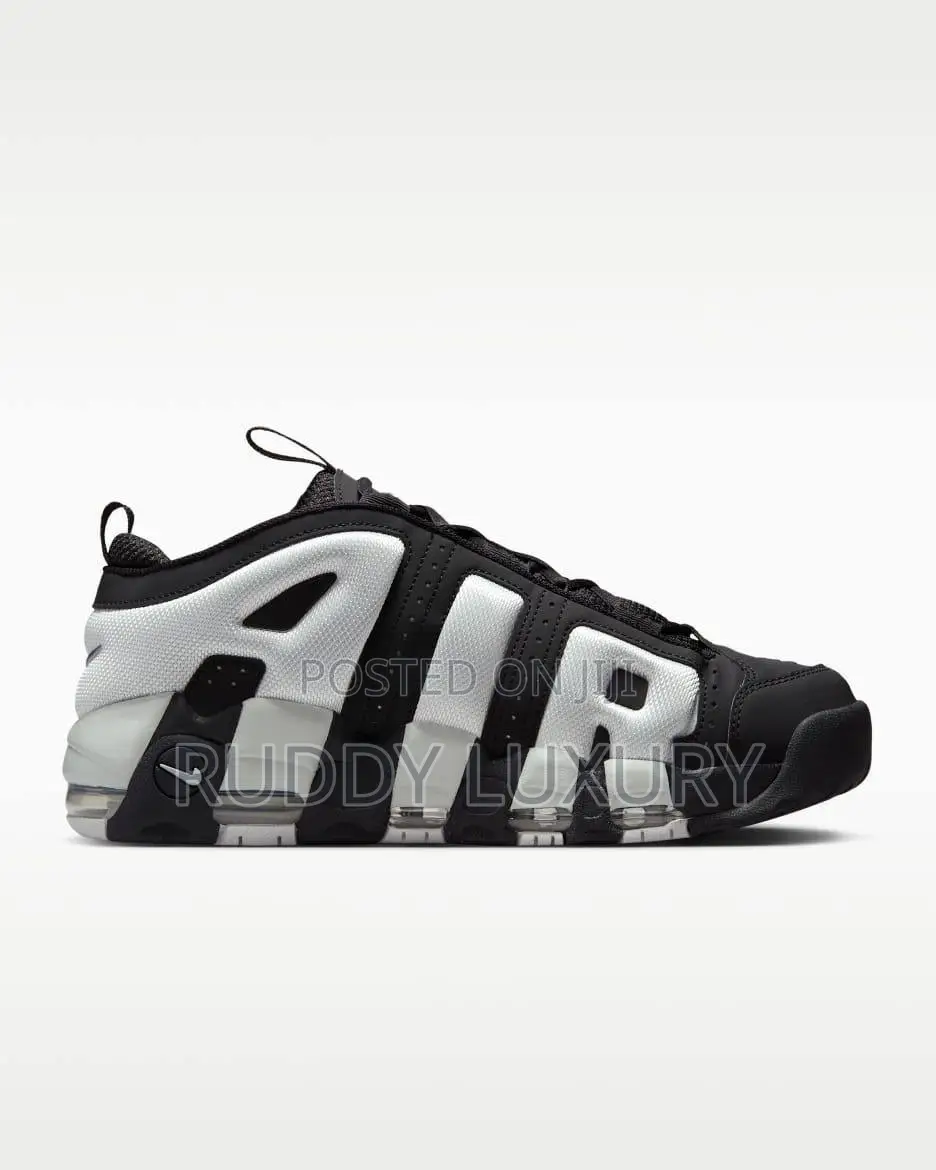 Nike Air More Uptempo Low Black Photon Dust/ Buy One Get a Free Sock