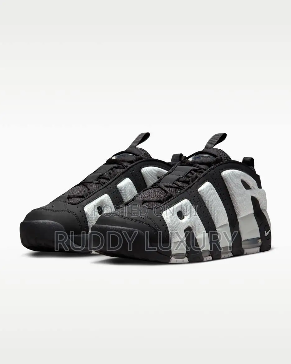 Nike Air More Uptempo Low Black Photon Dust/ Buy One Get a Free Sock