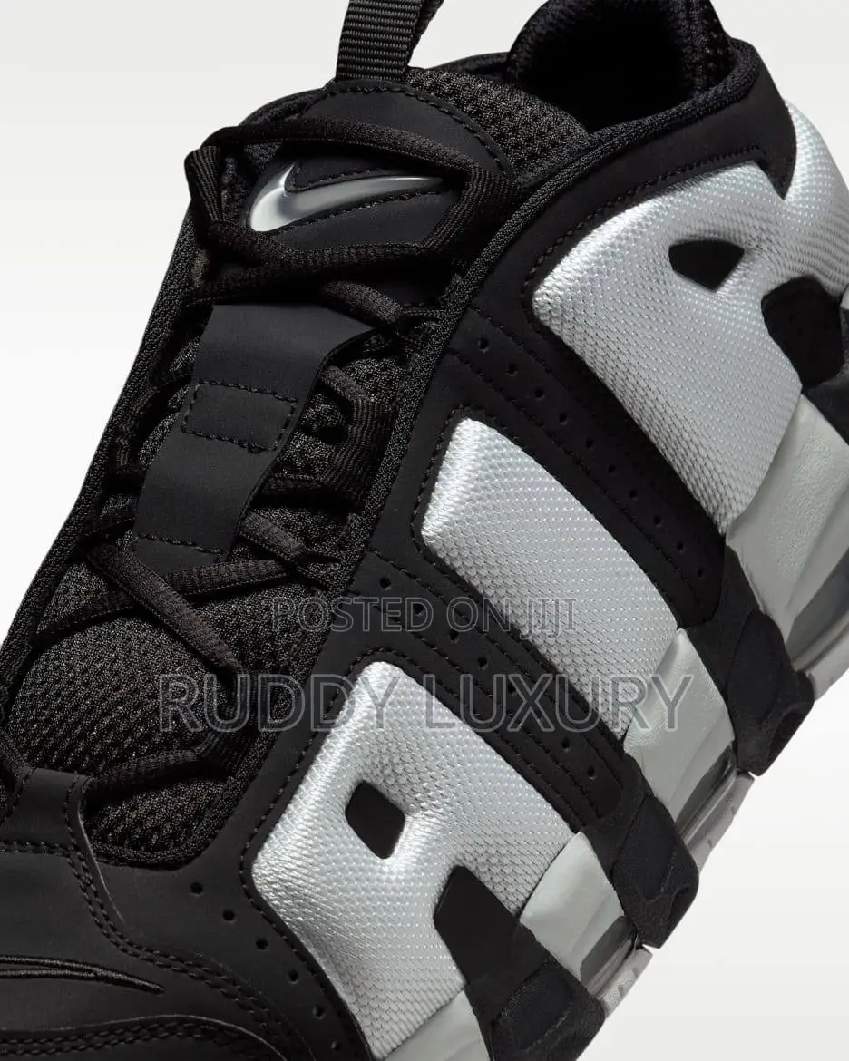 Nike Air More Uptempo Low Black Photon Dust/ Buy One Get a Free Sock