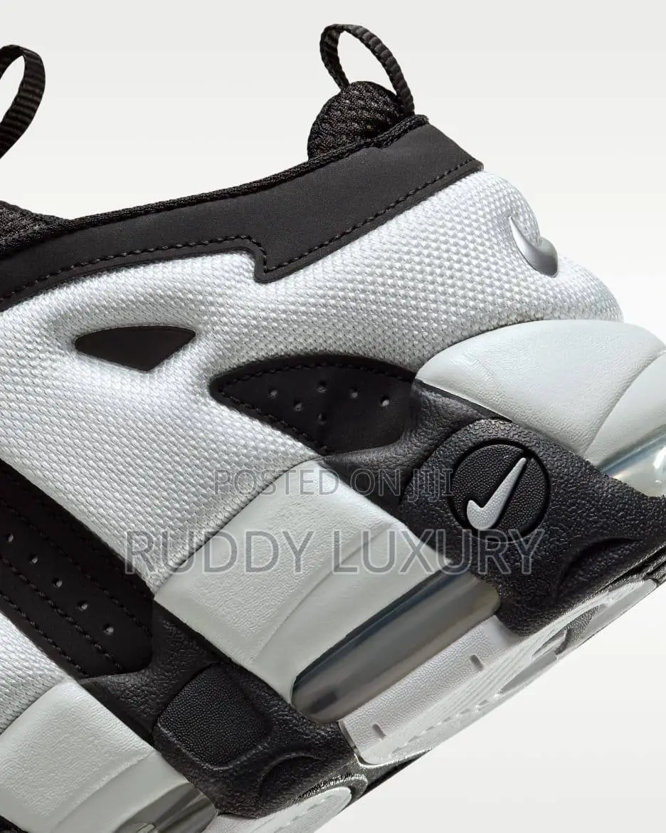 Nike Air More Uptempo Low Black Photon Dust/ Buy One Get a Free Sock
