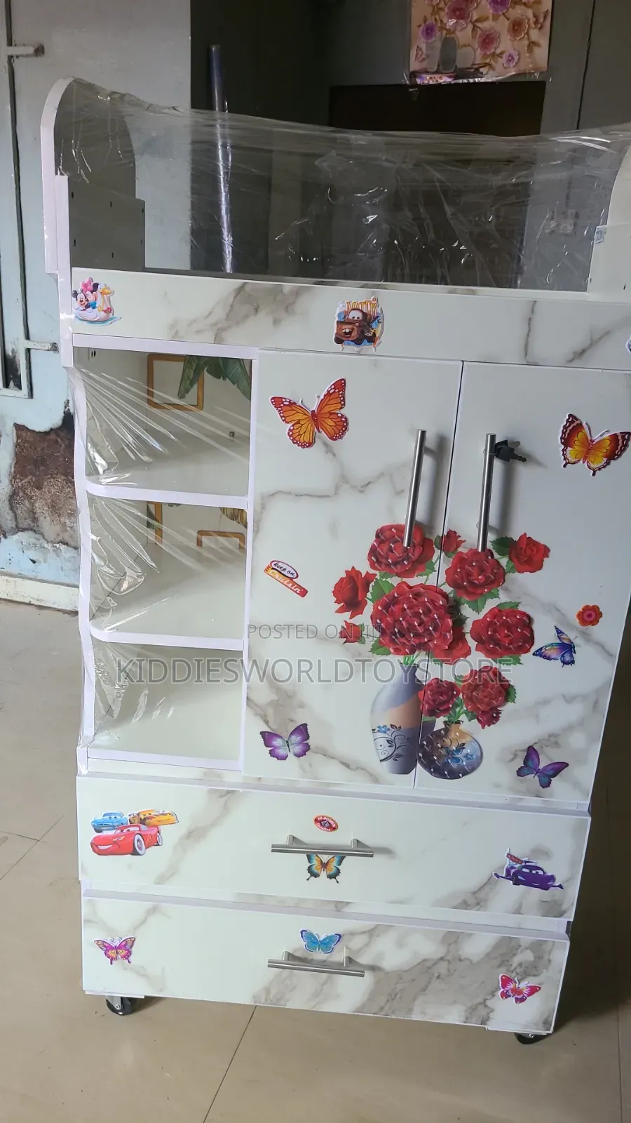 Baby Wooden Wardrobe With Drawers