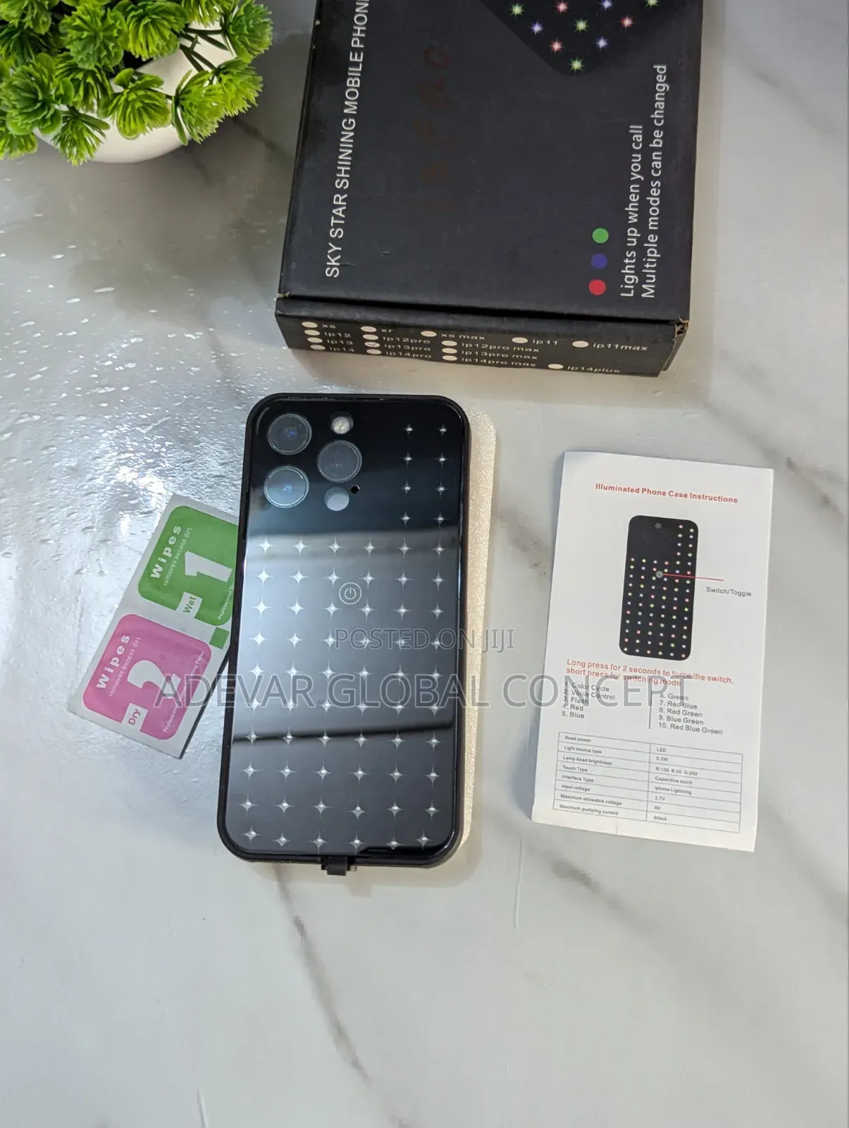 Sky Star Glow Light Phone Back Pouch Case for iPhone 13 Pro