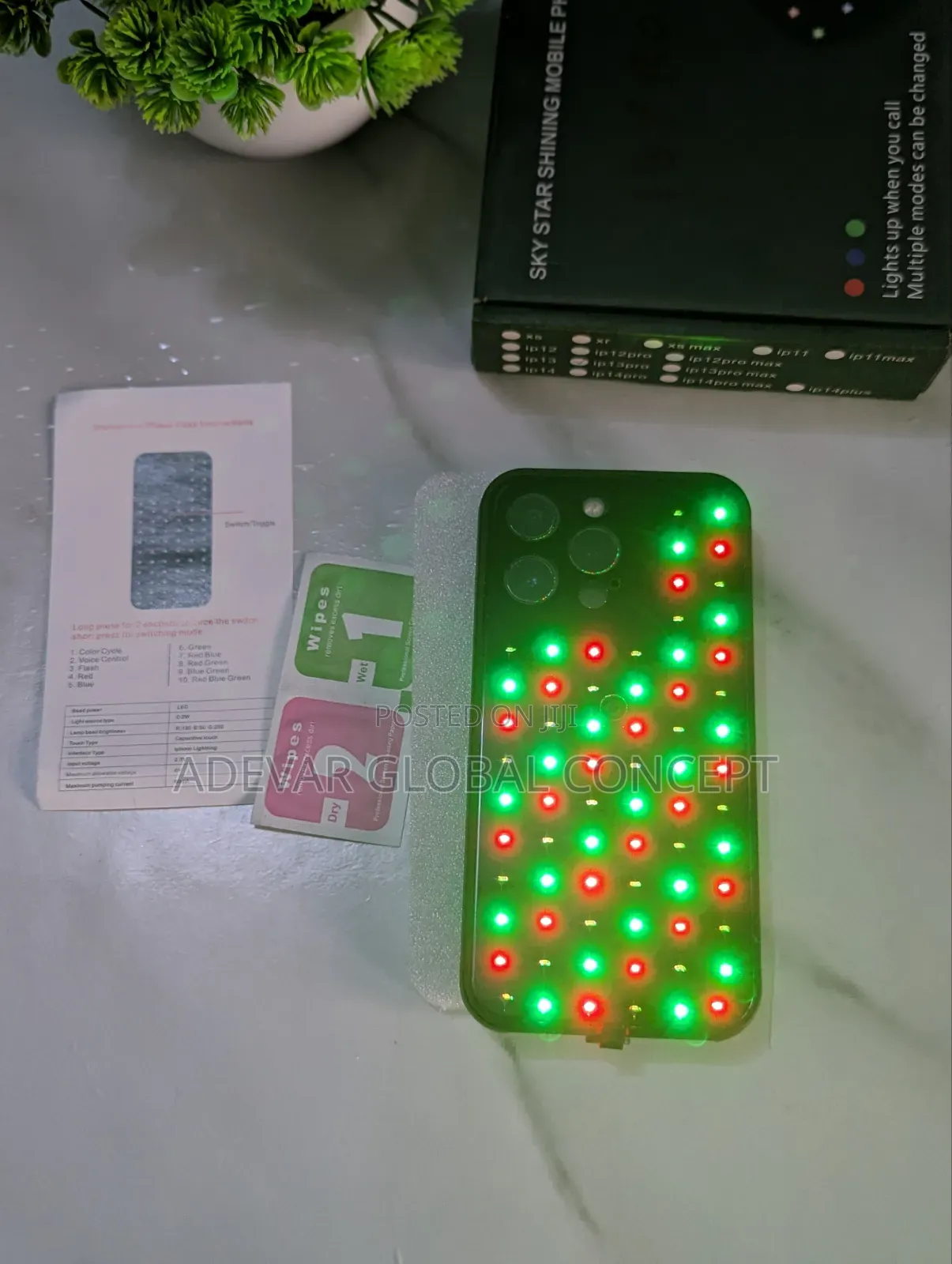 Sky Star Glow Light Phone Back Pouch Case for iPhone 13 Pro