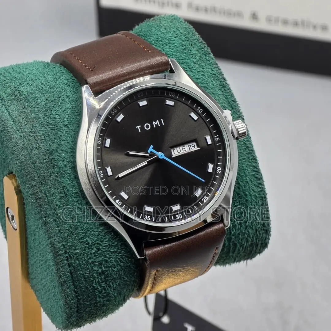 Tomi Quality Men Genuine Leather Water Resistant Wristwatch